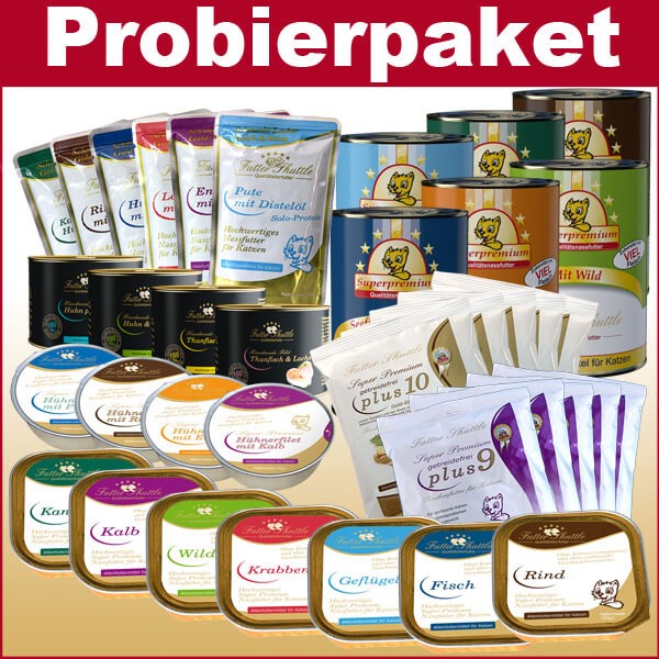 Sparpack zum Testen | Probierpaket Katzenfutter | Nass und Trockenfutter